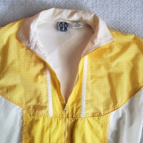 Vintage 90's R&R Sports Abstract Print Full Zip Windbreaker Jacket Size 14-16 - Picture 3 of 7